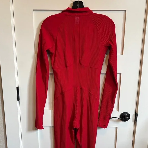 Athleta Vibrant Red Zip-Up Jumpsuit - Picture 6 of 6
